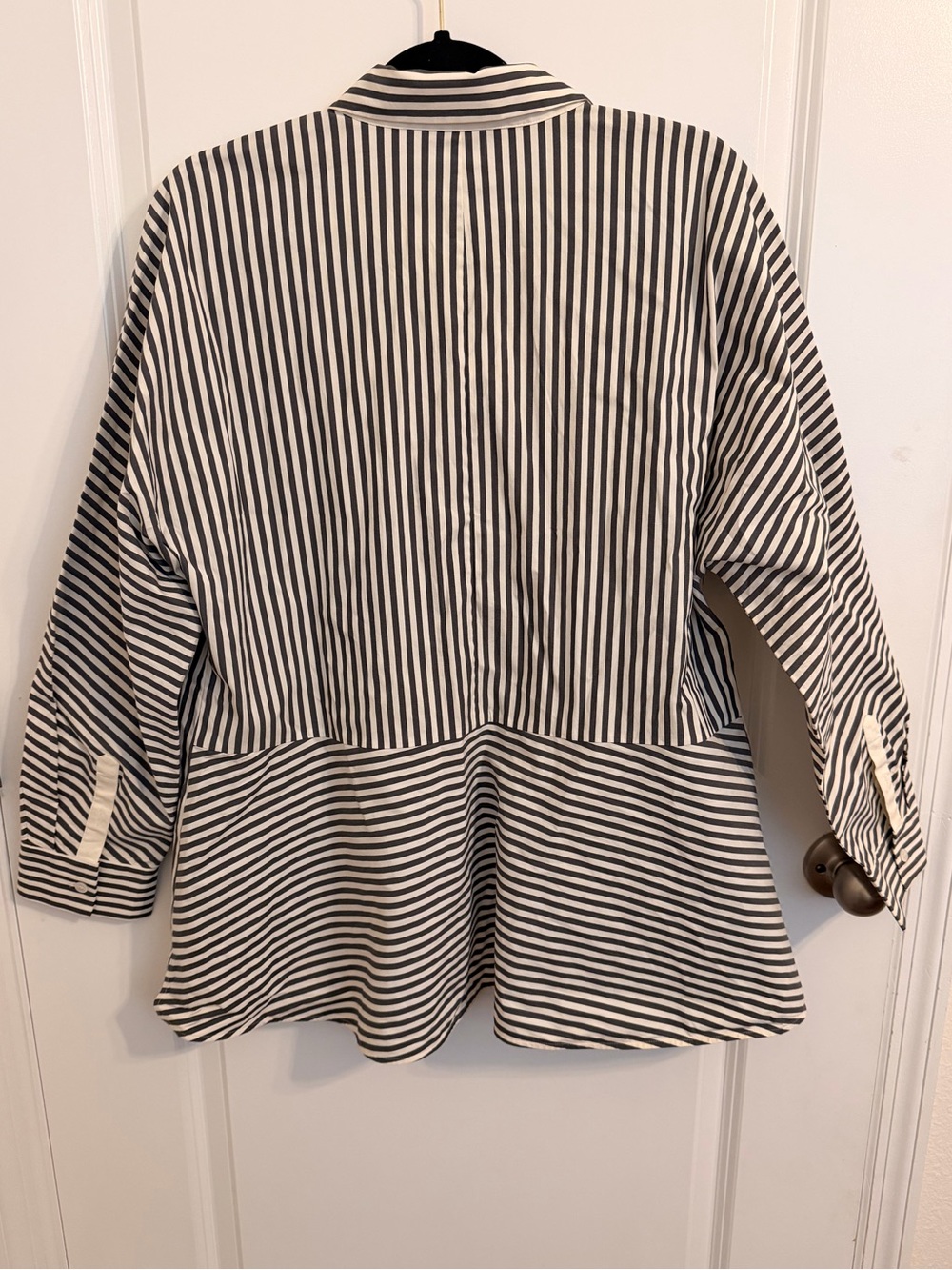 Lafayette 148 Striped Button Up Shirt Large - Picture 4 of 4